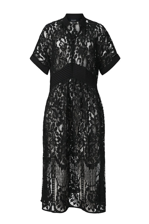 bevel lace midi dress / black lace