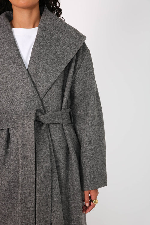 collar coat / Mid Grey