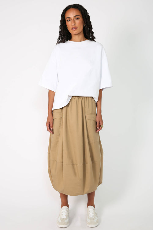 global skirt / camel brown