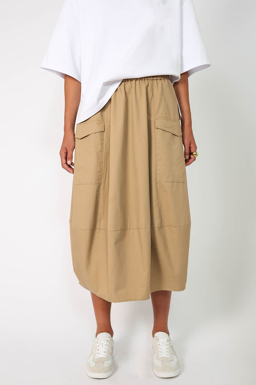 global skirt / camel brown