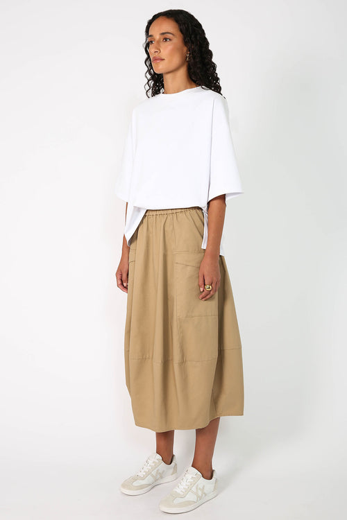 global skirt / camel brown