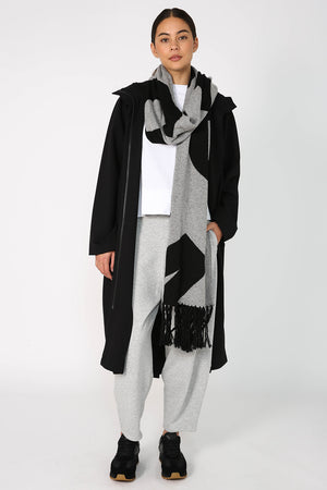 scattered scarf / black|grey marle