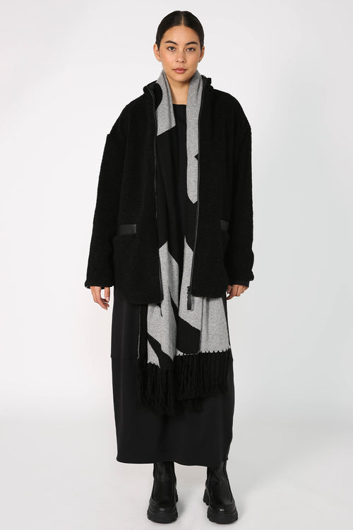 scattered scarf / black|grey marle