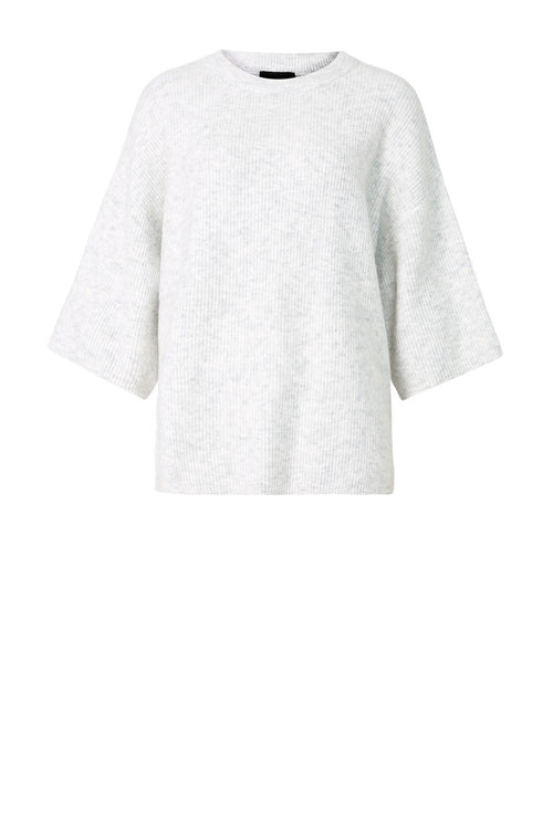 scanner ribbed tee sweater / white marle