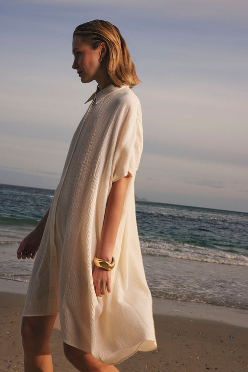 shirr kaftan / ivory