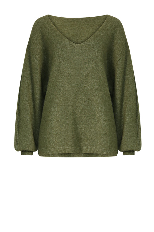 twined sweater / green