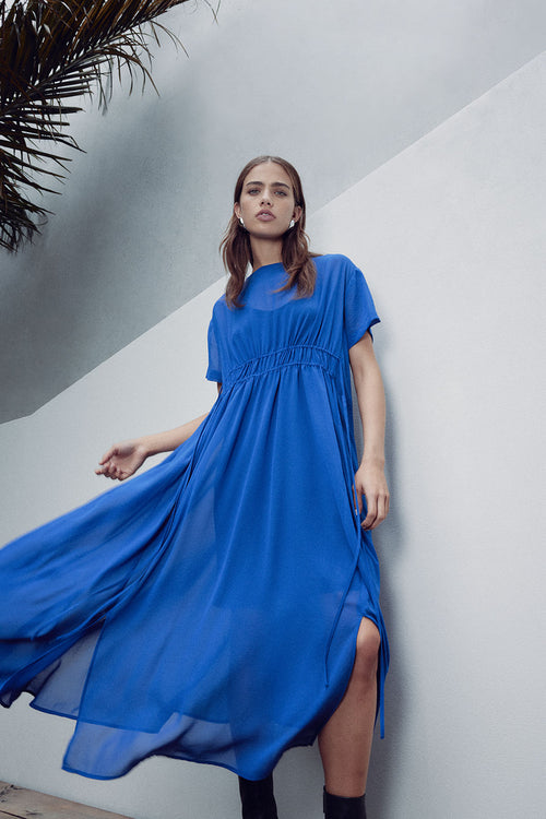 wisp midi dress / capri blue