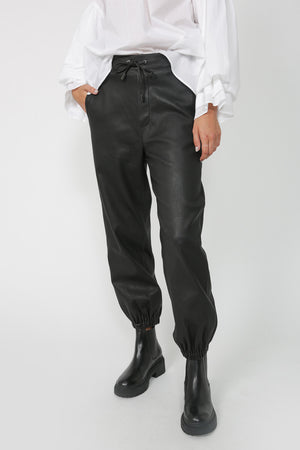 Zara FAUX LEATHER PANTS-Black-2969/246-M-High-waisted-NWT